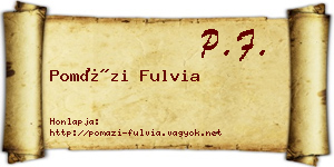 Pomázi Fulvia névjegykártya